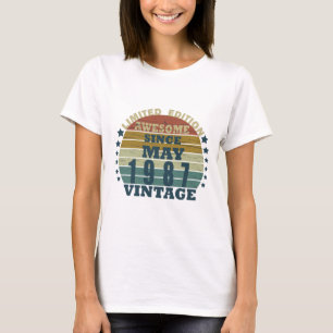 Camiseta nacido en mayo de 1987 cumpleaños vintage