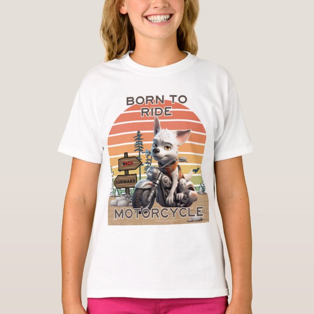 Camiseta Nacido en motocicleta - Perro (Anverso)