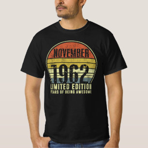 Camiseta Nacido En Noviembre De 1962 Edición Limitada Año
