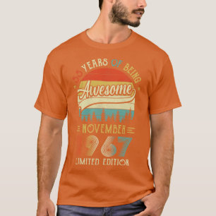 Camiseta Nacido En Noviembre De 1967 55º Cumpleaños Hecho E