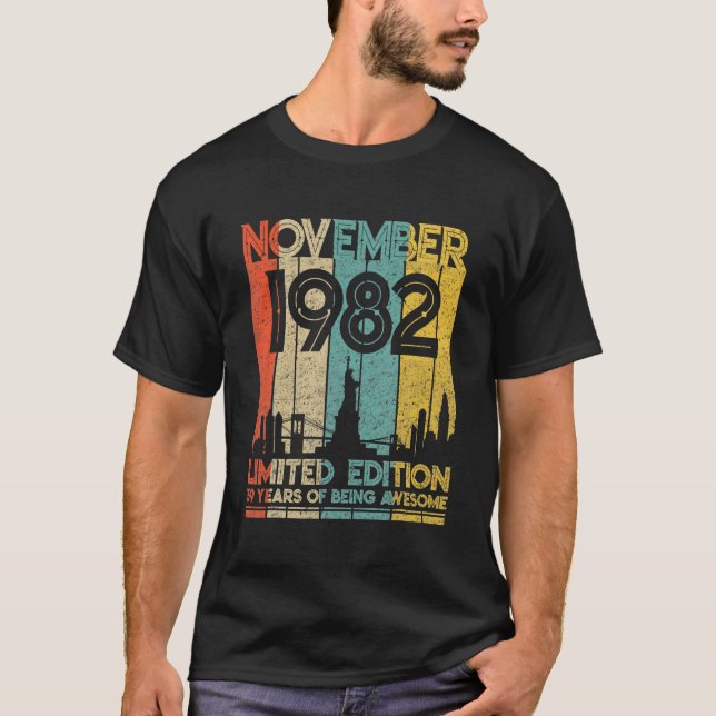 Camiseta Nacido En Noviembre De 1982 Birthday Limited Editi (Anverso)