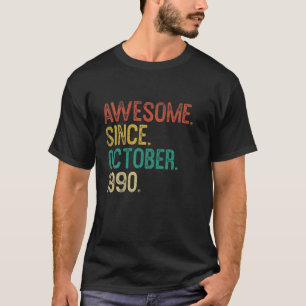 Camiseta Nacido en octubre de 1990 Impresionante regalo de 