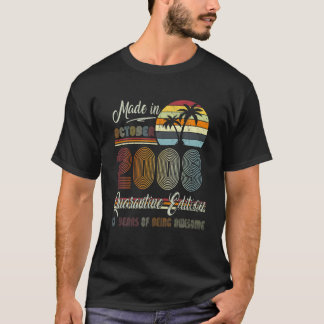 Camiseta Nacido En Octubre De 2008 13º Día De Cuarentena Re