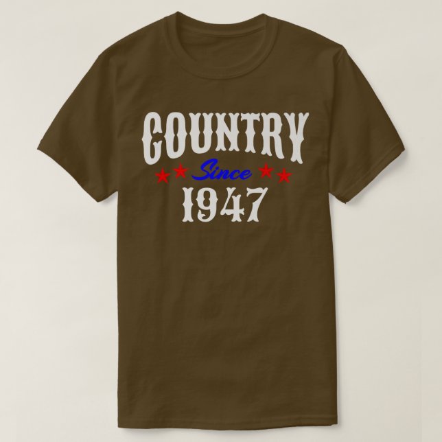 Camiseta Nacido en Redneck a los 75 años en 1947, música co (Diseño del anverso)