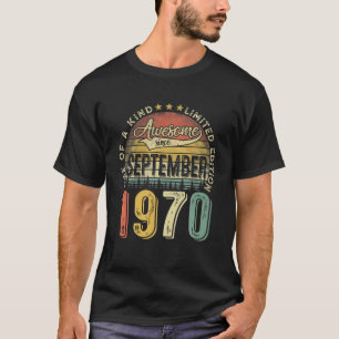 Camiseta Nacido En Septiembre De 1970 Nacimiento Vintage Re