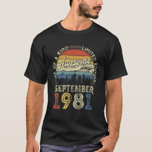 Camiseta Nacido En Septiembre De 1981 40 Yrs Tee Vintage 40