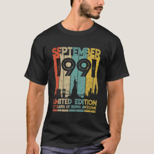 Camiseta Nacido En Septiembre De 1991 Birthday Limited Edit