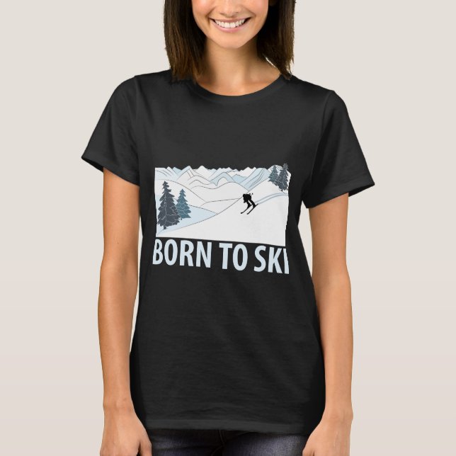 Camiseta Nacido en Ski Winter Sports (Anverso)