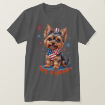 Nacido en Sparkle - Cute Yorkie 4 de Julio Patriot
