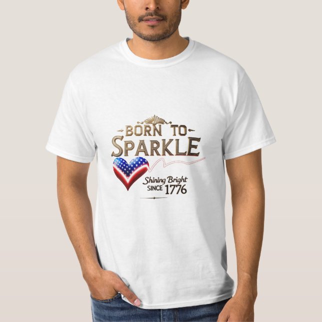 Camiseta Nacido en Sparkle - Tee de corazón patriótico para (Anverso)