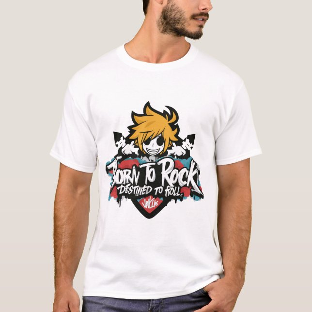 Camiseta Nacido en una roca destinada a rodar , comic , gra (Anverso)