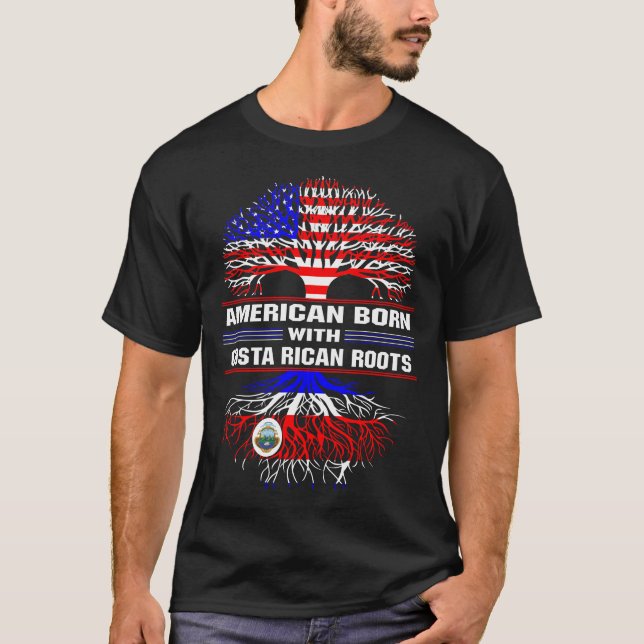 Camiseta Nacido estadounidense con raíces costarricenses (Anverso)