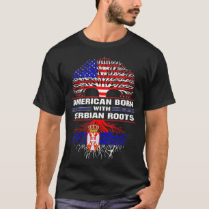 Camiseta Nacido estadounidense con raíces serbias