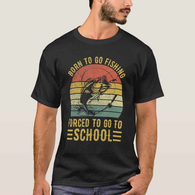 Camiseta Nacido Gracioso Para Ir A Pescar Pescadores (Anverso)