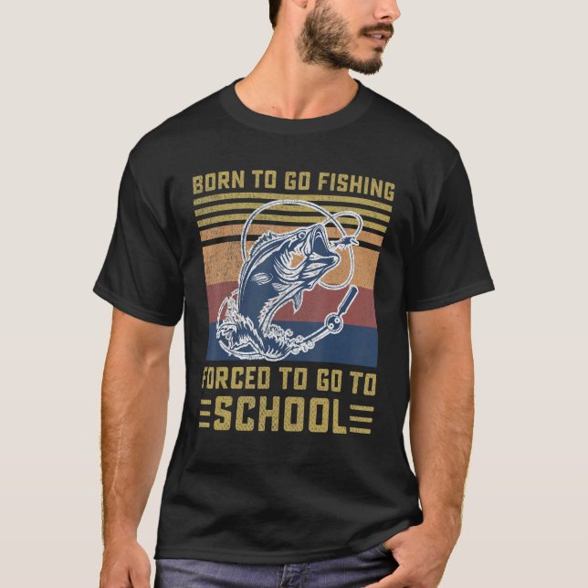 Camiseta Nacido Gracioso Para Ir A Pescar Pescadores (Anverso)