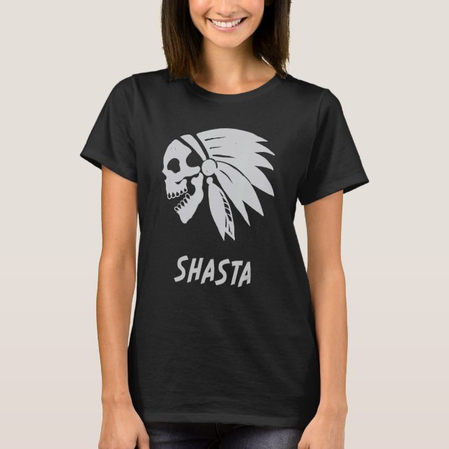 Camiseta Nacido indio shasta nativo norteamericano Nacido e (Anverso)