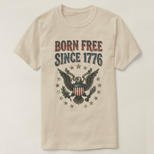 Camiseta Nacido Libre Desde 1776 USA Patriótico Águila Vint