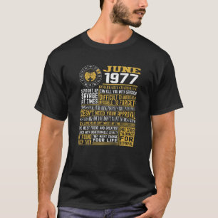 Camiseta Nacido Mejor Junio 1977 Rótulos Gemini Zodiac 44º