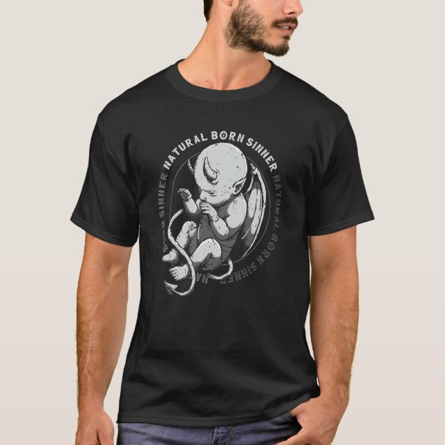 Camiseta Nacido Natural Sinner Devil Baby Grunge Gótico Emo (Anverso)
