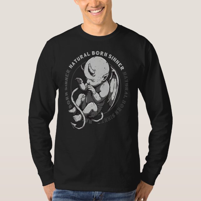 Camiseta Nacido Natural Sinner Devil Baby Grunge Gótico Emo (Anverso)