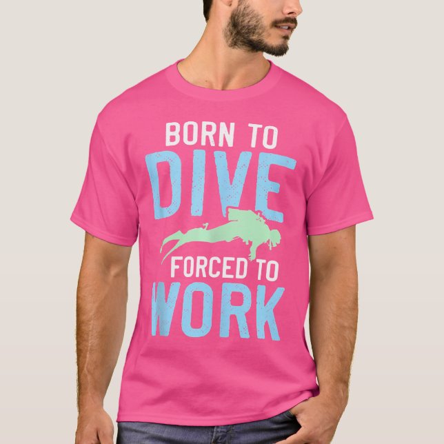 Camiseta Nacido Para Bucear Suba Buceo Gracioso Para Bucead (Anverso)