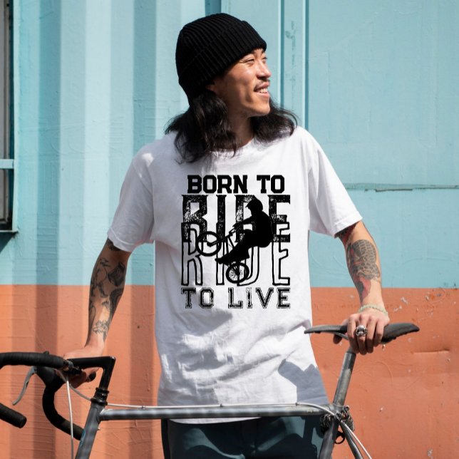 Camiseta NACIDO PARA CAMINAR EN VIVO Ciclismo moto mojado b (Subido por el creador)