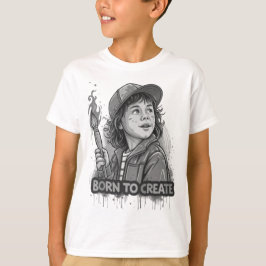 Camiseta Nacido para Crear – Arte Pop Grafiti Colorido