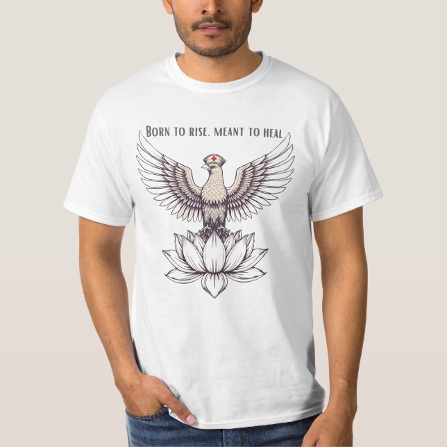 Camiseta Nacido para crecer, buscado para curar - Enfermero (Anverso)