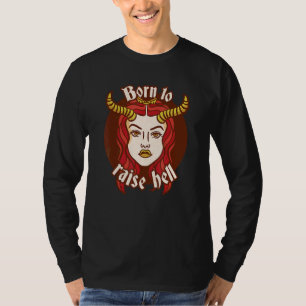 Camiseta Nacido Para Criar Al Infierno Chica Demonio Con La