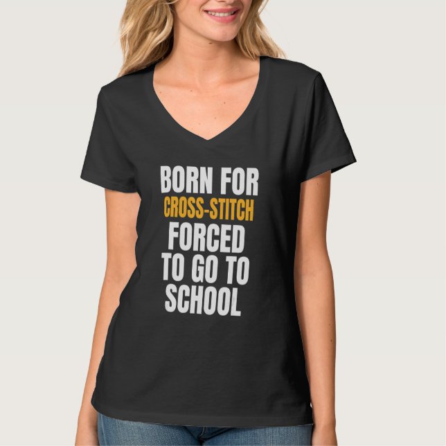 Camiseta Nacido para Cross Stitch (Anverso)