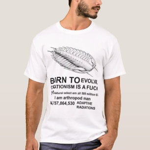 CAMISETA NACIDO PARA EVOLUCIONAR EL CREACIONISMO ES UNA FAL