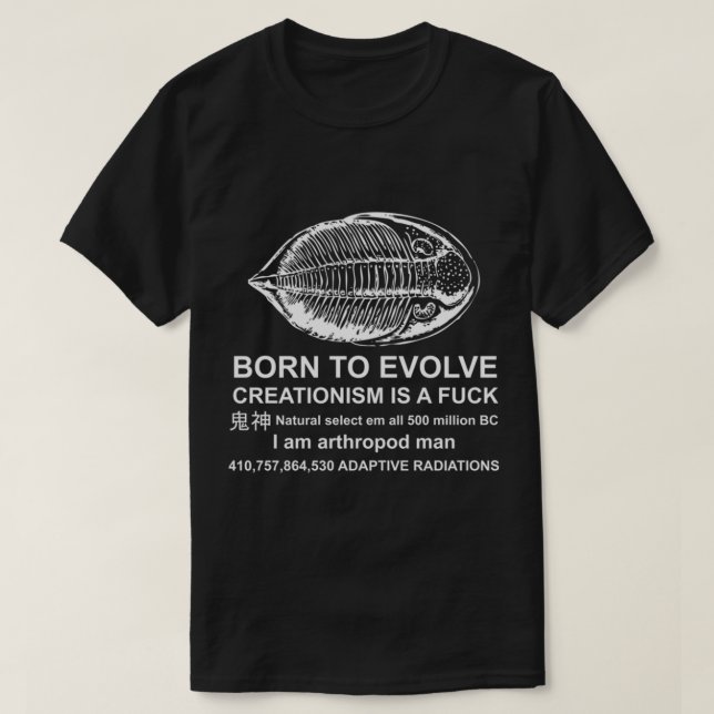 Camiseta Nacido Para Evolucionar - Meme, Trilobita, Artropo (Diseño del anverso)