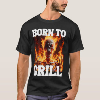 Camiseta Nacido Para Grill Funny Cringe Duro Skeleton Meme 