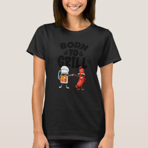 Camiseta Nacido Para Grill Hot Dogs & Beer Foodiage Sausage