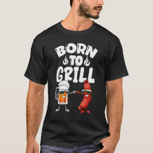Camiseta Nacido Para Grill Hot Dogs & Beer Foodiage Sausage