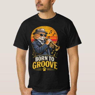 Camiseta Nacido para hacer groove Gato divertido y genial q