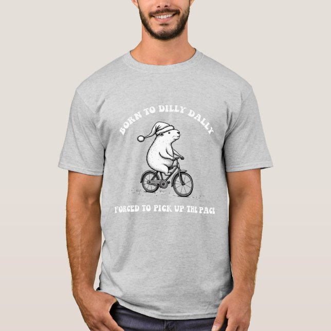 Camiseta Nacido para holgazanear, obligado a acelerar el ri (Anverso)