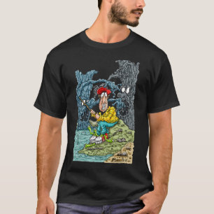 CAMISETA NACIDO PARA IR A PESCAR OBLIGADO A IR A LA ESCUELA