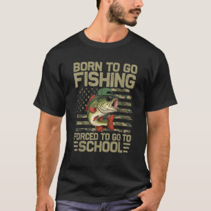 Camiseta Nacido Para Ir De Pesca Lubina Pez Divertido Pesca