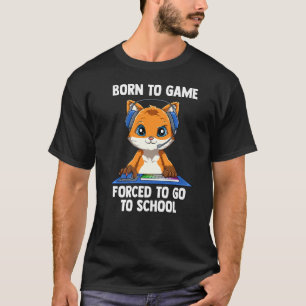 Camiseta Nacido para juego Video Gamer Fox Computer Gaming