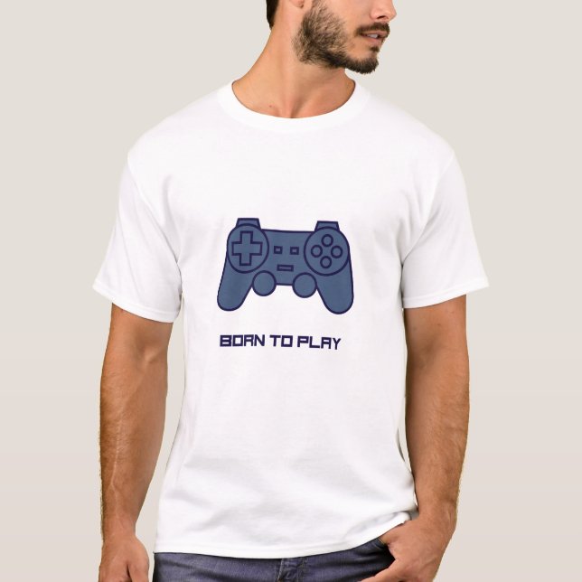 Camiseta Nacido Para Jugar Arte De Gamepad Con Gradiente (Anverso)