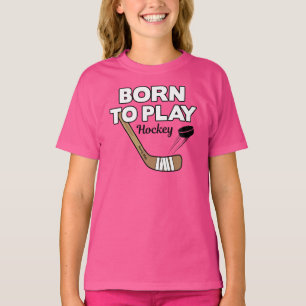 Camiseta Nacido para jugar palo de hockey y disco