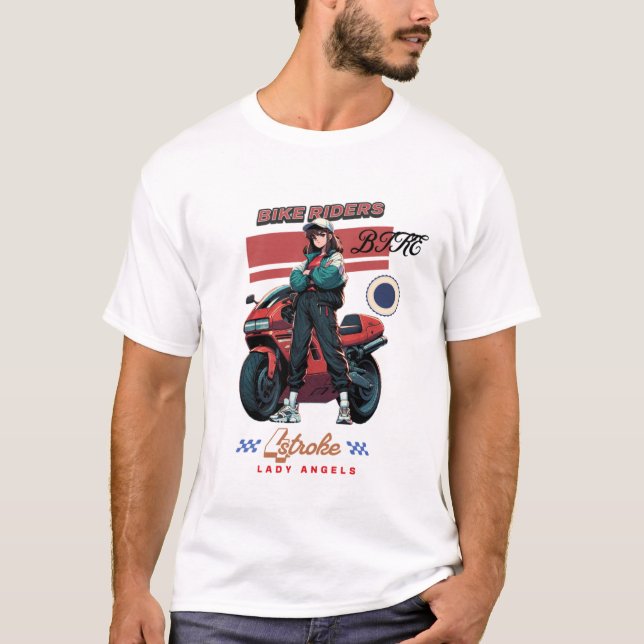 Camiseta Nacido para montar en bicicleta, amante de la aven (Anverso)
