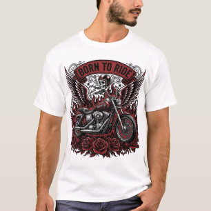Camiseta Nacido para montar gráfico de motocicleta de cráne