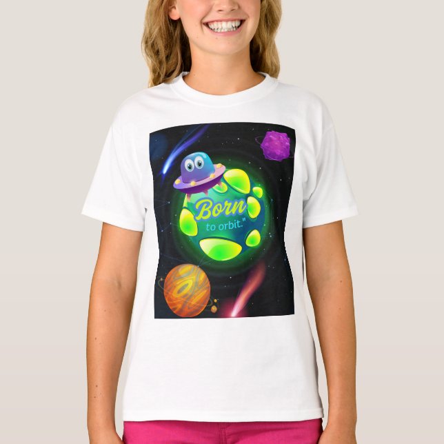 Camiseta Nacido para orbitar  (Anverso)