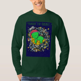 Camiseta nacido para orbitar alienígena durmiendo