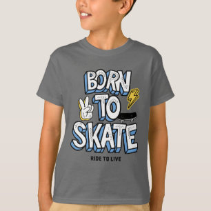Camiseta Nacido para patinar en bicicleta para vivir