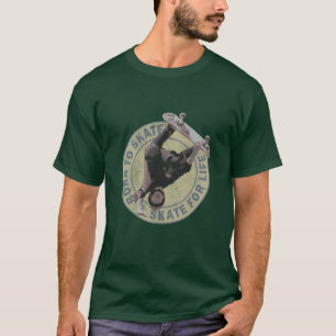 Camiseta nacido para patinar patinar por vida patinador de