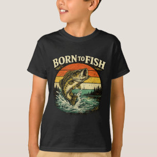 Camiseta Nacido para pescar pescador de lubina vintage