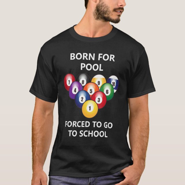 Camiseta Nacido Para Piscina Obligado A Ir A La Escuela 2 (Anverso)